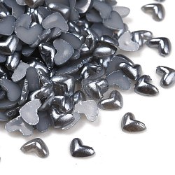 Cabujones de perlas de imitación de plástico ABS, corazón, gris, 3x3x1mm