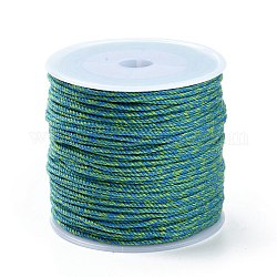 Хлопковый шнур макраме, плетеная веревка, с пластиковой катушкой, для настенного крепления, ремесла, Подарочная упаковка, зелено-синие, 1.2 мм, около 49.21 ярда (45 м) / рулон
