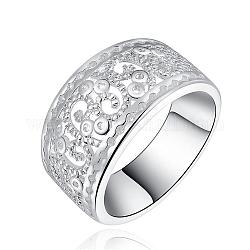 Vintage Elegant Fashion Style Brass Hollow Out Metal Rings, Platinum, Size 7, 17mm