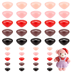 AHADERMAKER 200Pcs 10 Styles Craft Plastic Doll Noses, Safety Noses, Triangle, Mixed Color, 3~6x4.5~9x9~10mm, 20pcs/style