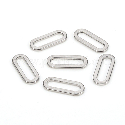 304 Stainless Steel Linking Rings, Oval, Stainless Steel Color, 16x6.5x1mm, Inner Diameter: 12.8x3.2mm