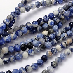 Chapelet de perles en sodalite naturelle, grade AB, ronde, 8mm, Trou: 1mm, Environ 48 pcs/chapelet, 15.1 pouce