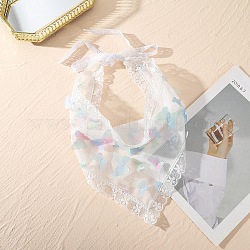Fascia per sciarpa triangolare in pizzo, foulard scavato in stile dolce ragazza, farfalla, 470x405mm