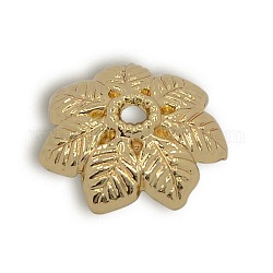 Nickel Free & Lead Free Light Gold Alloy Flower Bead Caps, Long-Lasting Plated, 15x3mm, Hole: 2.5mm