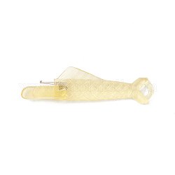 魚の形をしたプラスチック製の針糸通し  スレッドガイドツール  ニッケルメッキ鉄フック付き  淡いチソウ  31.5x8x4mm