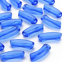 Abalorios de acrílico transparentes, tubo curvado, azul real, 36x13.5x11.5mm, agujero: 4 mm, aproximamente 148 unidades / 500 g