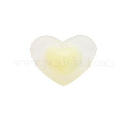 Cabochons della resina glassati, accessori per decorazioni per unghie per donna, cuore, giallo champagne, 13.5x17x9.5mm, Foro: 2.5 mm