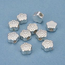 304 impostazioni strass perline in acciaio inox, fiore, argento, 9x9x4.5mm, Foro: 3 mm, adatto per strass da 1.2 mm