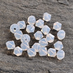 Austrian Crystal Beads, 5301 5mm, Bicone, White Opal, Size: about 5mm long, 5mm wide, Hole: 1mm