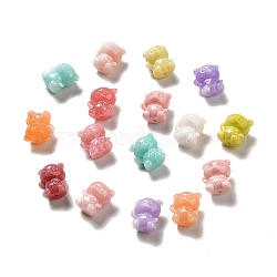 Perles de résine opaques, ours, couleur mixte, 13x11.5x10mm, Trou: 1.6mm