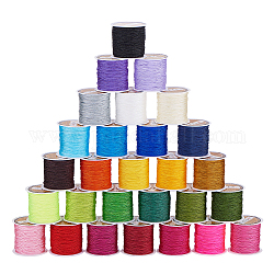 Pandahall 28 color chino cordón para anudar, Cordón de nailon de 0.8 mm para tejer a mano, hilo de abalorios, hilo de nailon para joyería, para hacer joyas, pulsera, hilo de abalorios, 980 yarda en total