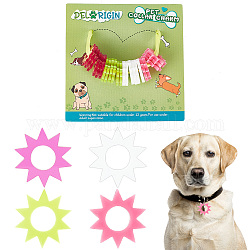 Etiqueta de identificación de perro de mascota de acrílico en blanco transparente, para colgante de collar de cachorro, sol, color mezclado, 25x25x3mm, agujero: 3 mm, 4 colores, 10 piezas / color, 40 PC / sistema