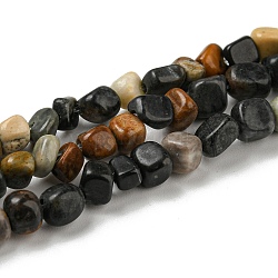 Fili di pietra naturale di picasso / picasso, pietra burrattata, pepite, 3~7.5x4.5~6x3~6mm, Foro: 1 mm, circa 61~66pcs/filo, 15.16''~15.35'' (38.5~39 cm)