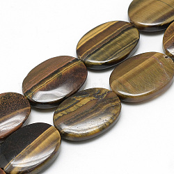 Natürlichen Tigerauge Perlen Stränge, Oval, 25x18x6 mm, Bohrung: 1 mm, ca. 16 Stk. / Strang, 16.3 Zoll