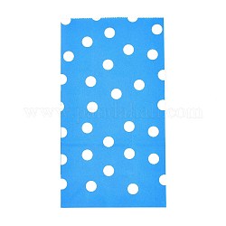 Umweltfreundliche Kraftpapiertüten mit Tupfenmuster, Geschenk-Taschen, Einkaufstüten, Rechteck, Verdeck blau, 24x13x8 cm