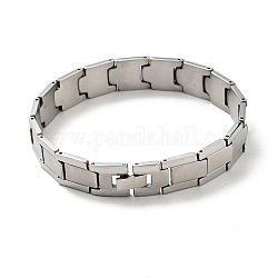 201 cinturino per orologio rettangolare in acciaio inossidabile, braccialetto di piastrelle per uomo donna, colore acciaio inossidabile, 9-1/4 pollice (23.5 cm)