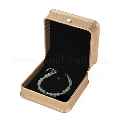 Coffrets cadeaux bracelet / bracelet en cuir pu, avec bouton de perles imitation fer et plastique et velours à l'intérieur, pour le mariage, coffret de rangement de bijoux, navajo blanc, 9.5x9.5x5 cm