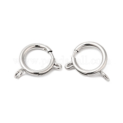 304 Stainless Steel Spring Ring Clasps, Ring, Stainless Steel Color, 17x19x5mm, Hole: 3mm