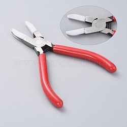 Carbon Steel Jewelry Pliers, Flat Nose Pliers, Stainless Steel Color, 142x98x8mm