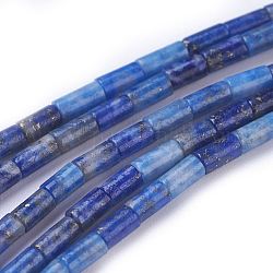 Chapelets de perles en lapis-lazuli naturel, teinte, colonne, bleuet, 4x2.2mm, Trou: 0.8mm, Environ 99 pcs/chapelet, 15.7 pouce (40 cm)