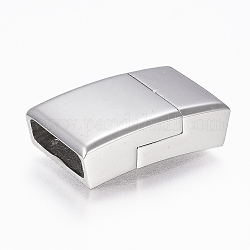 304 Magnetverschluss aus Edelstahl mit Klebeenden, Rechteck, Edelstahl Farbe, 22.5x14x6 mm, Bohrung: 4x12 mm