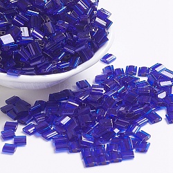 Cuentas de miyuki tila, Abalorios de la semilla japonés, 2 agujero, (tl151) cobalto transparente, 5x5x1.9mm, agujero: 0.8 mm, aproximamente 118 unidades / 10 g