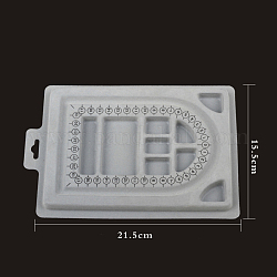 Peと植毛ビーズデザインボード  ネックレスデザインボード  目盛り付き測定  DIYビーズジュエリー作りトレイ  長方形  グレー  21.5x15.5x1.3cm