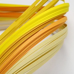 Bandes de papier quilling de 6 couleurs, jaune, 390x3mm, à propos 120strips / sac, 20strips / couleur