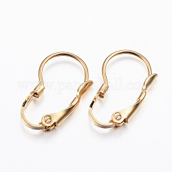 304 Stainless Steel Leverback Earring Findings, Golden, 16.5x10x3.5mm, Pin: 0.8mm