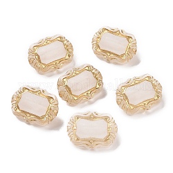 Perles acryliques plaquées, métal doré enlaça, mat, rectangle, mocassin, 18x13.5x8.5mm, Trou: 1.8mm