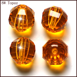 Perles d'imitation cristal autrichien, grade AAA, facette, ronde, orange, 6mm, Trou: 0.7~0.9mm