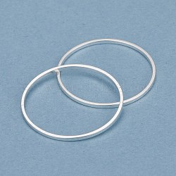 Anillos de enlace de latón, Plateado de larga duración, anillo redondo, 925 plata esterlina, 22x1mm, diámetro interior: 20 mm