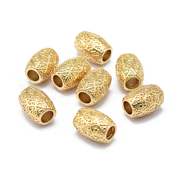 Cremagliera placcatura ottone European Beads, perline con foro grande, placcato di lunga durata, barile, oro, 11.5x8mm, Foro: 4 mm