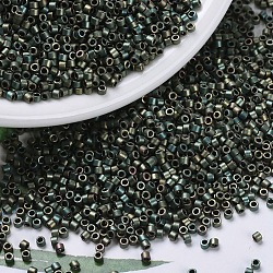 Perles miyuki delica, cylindre, Perles de rocaille japonais, 11/0, (db0324) iris patiné métallisé mat, 1.3x1.6mm, Trou: 0.8mm, environ 20000 pcs / sachet , 100 g / sac