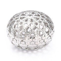 304 perles en filigrane en acier inoxydable, creux, rondelle, couleur inoxydable, 31.5x22mm, Trou: 1.5mm