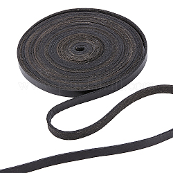 Gorgecraft Schmuckband aus flachem Leder, Schmuck DIY, das Material, Schwarz, 8x2 mm, ca. 5.47 Yard (5m)/Rolle
