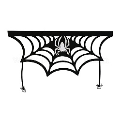 Decorazione del display in rete intrecciata con ragno di stoffa, per decorazioni festive e feste a tema Halloween, nero, 480x800mm