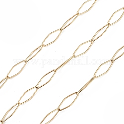 304 catena a maglia rombo in acciaio inossidabile, senza saldatura, con la bobina, oro, 15x6.5x1mm, circa 32.81 piedi (10 m)/rotolo