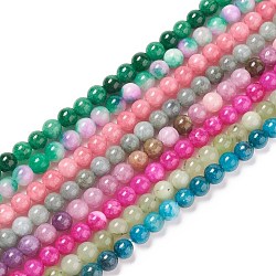 Fili di perle imitazione giada bianca naturale tinti, tondo, colore misto, 10mm, Foro: 1 mm,circa38pcs/filo, 14.96 pollici (38 cm)