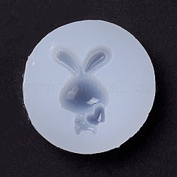 Kaninchen diy silikonformen, Gießformen aus Harz, für UV-Harz, Epoxidharz Schmuckherstellung, weiß, 38.5x8 mm, Innendurchmesser: 21x17 mm