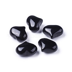 Natürlicher schwarzer Onyx-Herz-Liebesstein, Taschenpalmenstein zum Reiki-Ausgleich, 20x25x11~13 mm