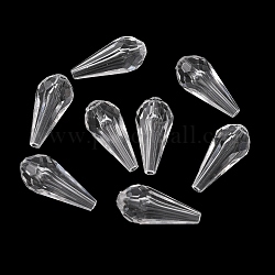 Perles en acrylique transparente, facette, larme, clair, 21x11mm, Trou: 2mm, environ 395 pcs/500 g