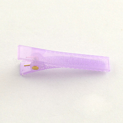 ヘアアクセサリー作りのためのキャンディーカラーの小さなプラスチック製のワニのヘアクリップのパーツ  紫色のメディア  41x8mm