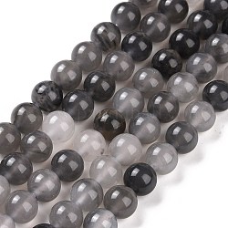 Natürlichen Edelstein bewölkt Quarz runden Perle Stränge facettiert, 8 mm, Bohrung: 1 mm, etwa: 45~48 Stk. / Strang, 15.5 Zoll