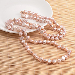 Collier de perles de pépites de perles naturelles, saumon clair, 62.9 pouce