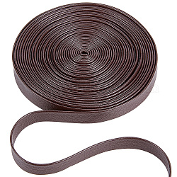 Cordón de cuero de imitación plana, Accesorios de la ropa, coco marrón, 10x1mm, alrededor de 5.47 yarda (5 m) / paquete