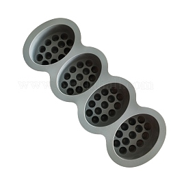 Moules en silicone de savon de barre de massage bricolage, 4 cavités, pour la fabrication de savon, grises , 285x108x46mm, cavité : 83x58x45mm