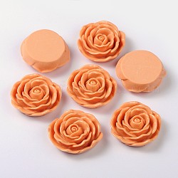 Resin Beads, Flower Rose, Sandy Brown, 45x18mm, Hole: 1.5mm