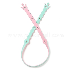 Silicone Baby Pacifier Holder Chains, Baby Chewing Teething Toys for Baby Shower, Crown, Pink, 510x21x5mm, Hole: 4.5mm