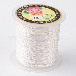 丸いメタリック糸  刺しゅう糸  6プライ  ホワイト  0.6mm  約87.48ヤード（80m）/ロール